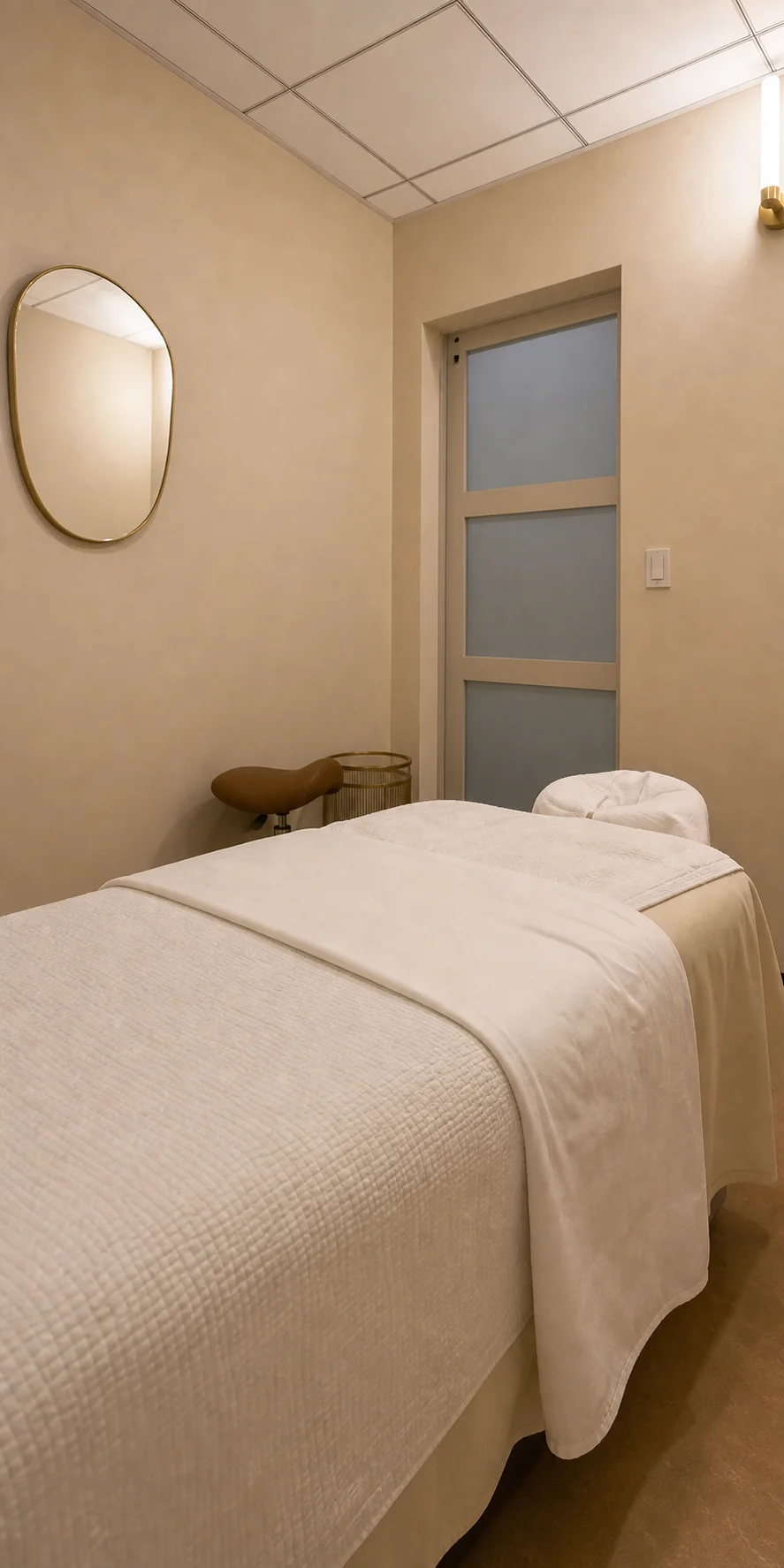 Spa interior with warm lighting